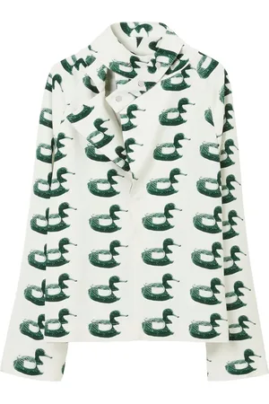 Burberry Bluse med vikle-krave og andetryk