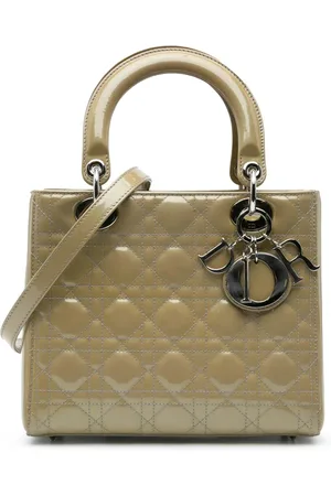 Dior Mellemstor lakeret Cannage Lady Dior satchel-taske fra 2012