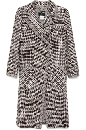CHANEL Enkeltradet frakke i tweed fra 2001