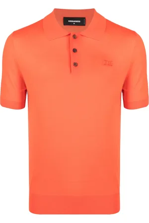Dsquared2 Polotrøje i jomfru-uld med broderet logo