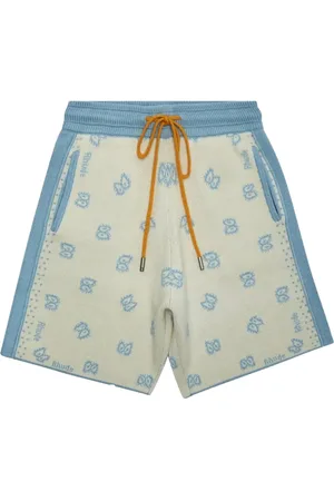 Rhude Strikkede Banco Stone Blue/Ivory shorts
