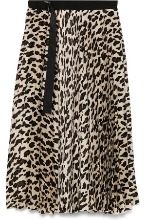 SACAI Mellemlang leopardmønstret nederdel