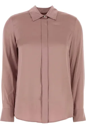 Max Mara Langærmet Baden silkeskjorte