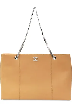 CHANEL CC Mademoiselle shopping-tote i kaviarlæder med kæde fra 2000-2002