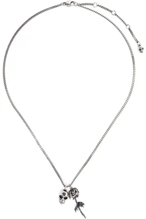 Alexander McQueen Skull & Dipped Rose halskæde
