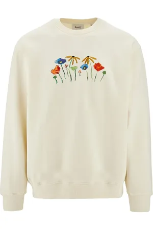 Foret Sweatshirt med Botanic blomstret broderi