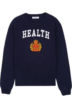 Sporty & Rich Intarsia-strikket trøje med slogan