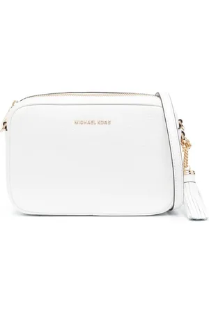Michael Kors Satchel-taske med logoplade og lynlås