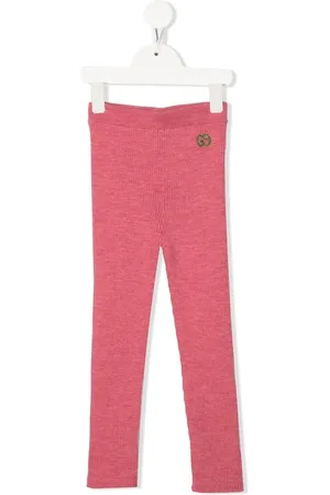 Gucci Ribstrikkede leggings med broderet logo