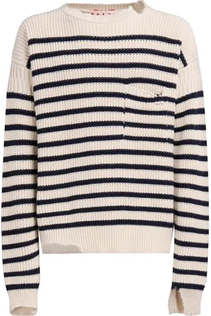 Marni Stribet sweater i jomfruuld