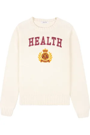 Sporty & Rich Intarsia-strikket trøje med slogan