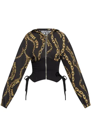 VERSACE Hættetrøje med paneler og Chain Couture-tryk