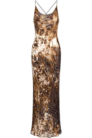 Roberto Cavalli Lang kjole med Appaloosa-tryk