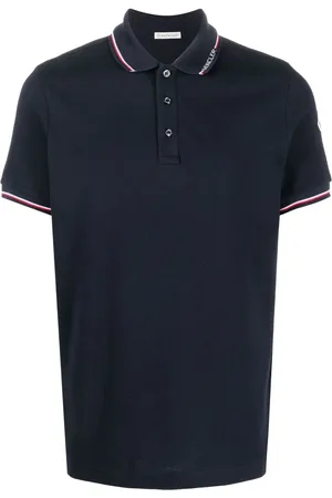 Moncler Stribet polo med logo