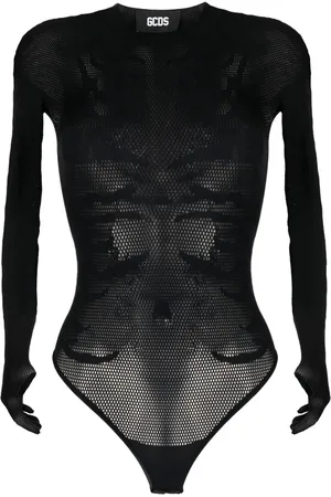 GCDS Bodysuit i mesh med zebratryk