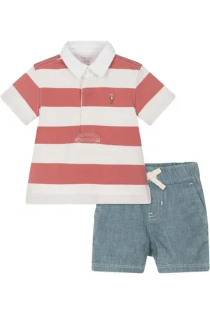 Ralph Lauren Randigt set med pikétröja och shorts
