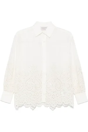 Ermanno Firenze Skjorte med blomster-broderi