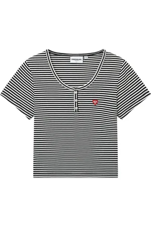 Chocoolate Stribet T-shirt med logo