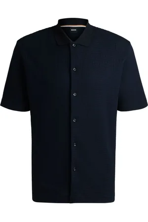 HUGO BOSS Polo i vaffel-strik