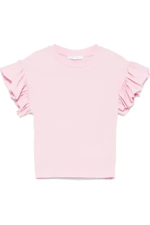 MISS GRANT T-shirt med flæsedetalje