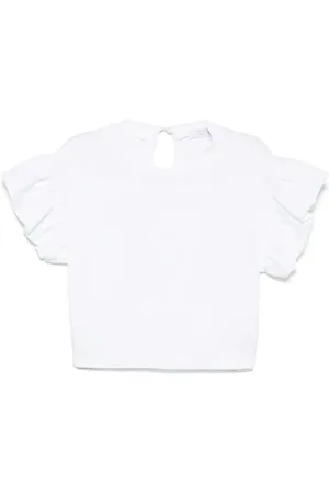 MISS GRANT T-shirt med flæsedetalje