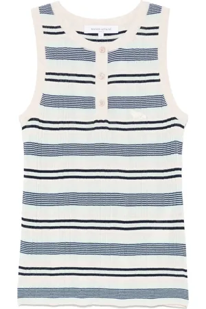 Maison Kitsuné Finribbet top med striber