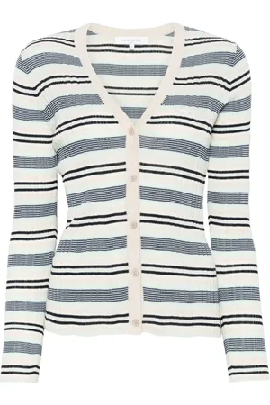 Maison Kitsuné Fintribbet cardigan med striber