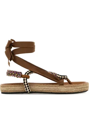 Isabel Marant Gypsa espadrille-sandaler med perledekorerede remme