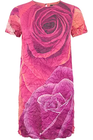 Roberto Cavalli Kort kjole med rose-tryk