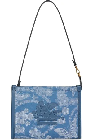 Etro Blommig kuvertväska i denim