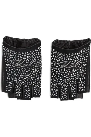 Karl Lagerfeld Fingerløse Signature handsker med udsmykning