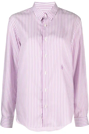 Sporty & Rich Stribet skjorte med broderet logo