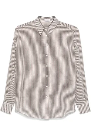 Brunello Cucinelli Stribet skjorte i organza