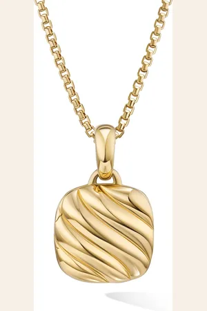David Yurman Sculpted Cable Square medaljon i 18 karat guld (22,5 mm)