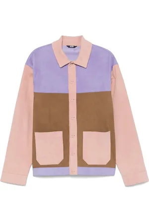 GCDS Skjortejakke i ruskind med colourblocking