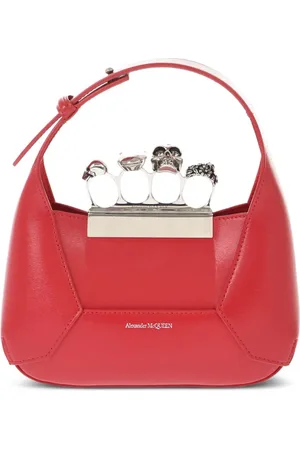 Alexander McQueen Lille The Jewelled Hobo taske i læder