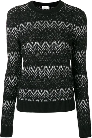 Saint Laurent Sweater i lurex med intarsia-motiv