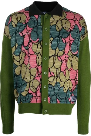 Rassvet Intarsiastrikket cardigan med blomstermotiv