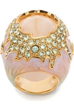 Roberto Cavalli Skulpturel ring med krystaludsmykning