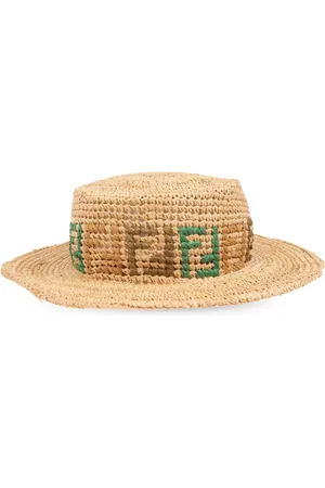 Fendi Hat i bast med monogram-mønster