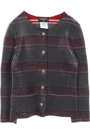CHANEL Randig kashmirjacka från 1986-1988
