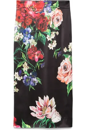 Dolce & Gabbana Mellemlang nederdel med blomstertryk