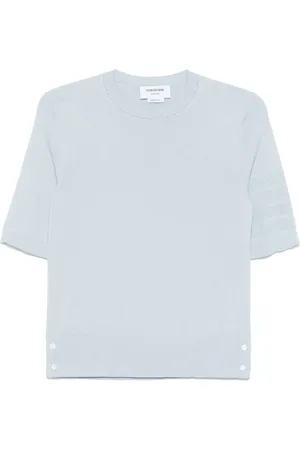 Thom Browne T-shirt i pointelle med 4-Bar-detalje