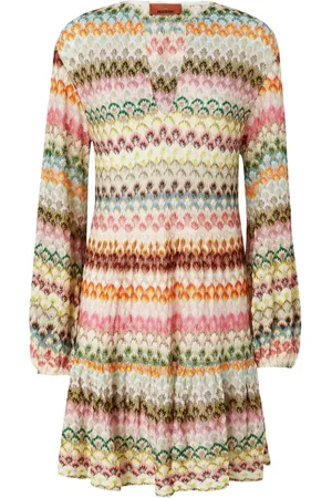 Missoni Mellemlang kjole med zigzag-mønster