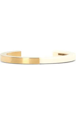 Saint Laurent Armbånd i læder med præget logo