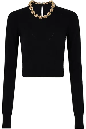 Paco rabanne Cropped top i strik med kædelink