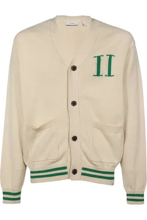Les Deux Cardigan i intarsiastrik med logo