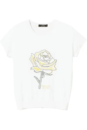 Twin-Set T-shirt i rose med grafisk tryk