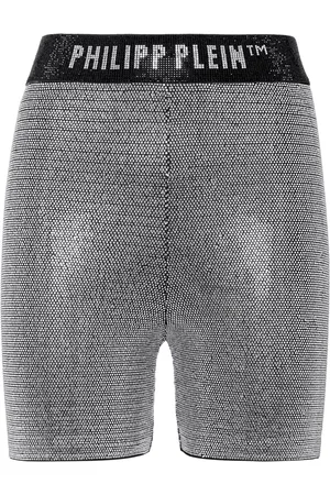 Philipp Plein Shorts med metallisk tråd og logotryk