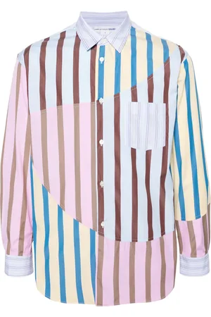 Comme des Garçons Stribet skjorte med patchwork